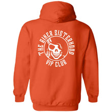Load image into Gallery viewer, Biker Sisterhood VIP Club Zippered Hoodie Jacket - Safety Orange