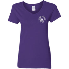 Load image into Gallery viewer, Biker Sisterhood VIP Club Double Round Logo V-Neck Tee