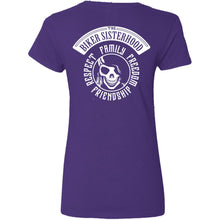 Load image into Gallery viewer, Biker Sisterhood VIP Club Banner Patch V-Neck Tee
