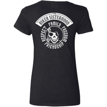 Load image into Gallery viewer, Biker Sisterhood VIP Club Banner Patch V-Neck Tee