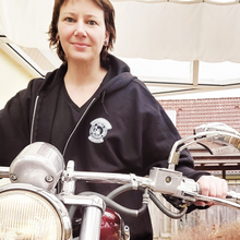 Load image into Gallery viewer, Biker Sisterhood VIP Club Patch Zippered Hoodie Jacket (Logos Front &amp; Back)