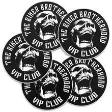 Load image into Gallery viewer, Biker Brotherhood VIP Club Mini Helmet / Hardhat Decals