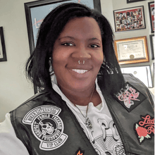 Load image into Gallery viewer, Biker Sisterhood VIP Club Member Patch on a Cut