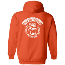 Load image into Gallery viewer, Biker Brotherhood VIP Club Zippered Hoodie Jacket- Safety Orange