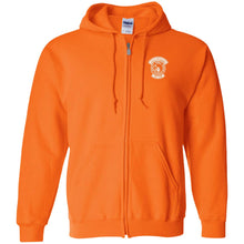 Load image into Gallery viewer, Biker Sisterhood VIP Club Zippered Hoodie Jacket - Safety Orange