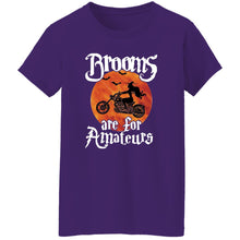 Load image into Gallery viewer, Brooms Are For Amateurs! Ladies' Fit Halloween Tee