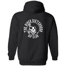 Load image into Gallery viewer, Biker Sisterhood VIP Club Zippered Hoodie Jacket  (Logos Front &amp; Back)