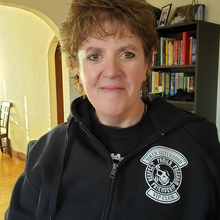 Load image into Gallery viewer, Biker Sisterhood VIP Club Patch Zippered Hoodie Jacket (Logos Front &amp; Back)